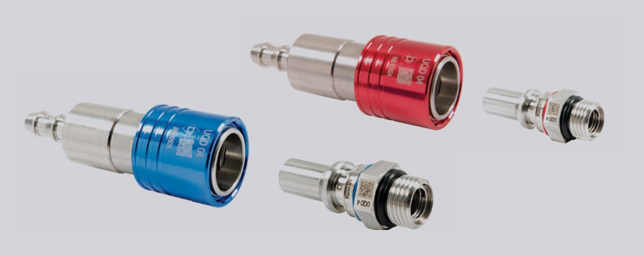 Danfoss UQD 快拆接頭產品圖（灰底）